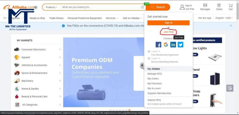 Nhấn chọn Join free