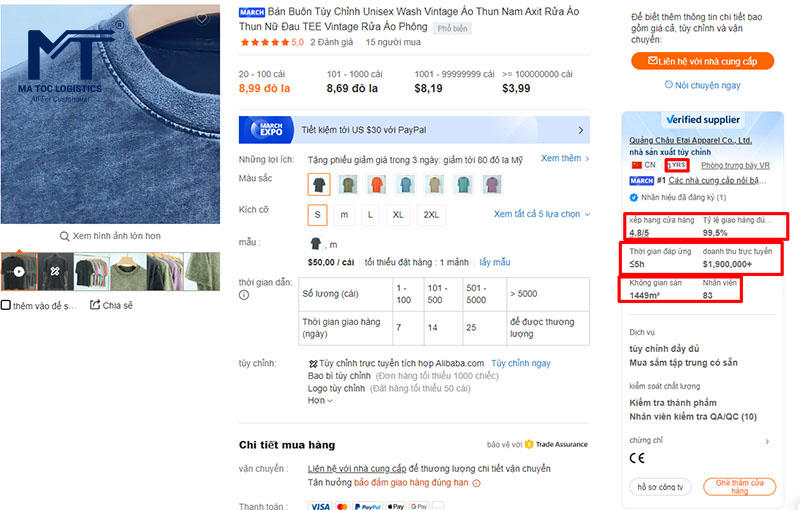 Thông tin đánh giá được hiển thị trên web