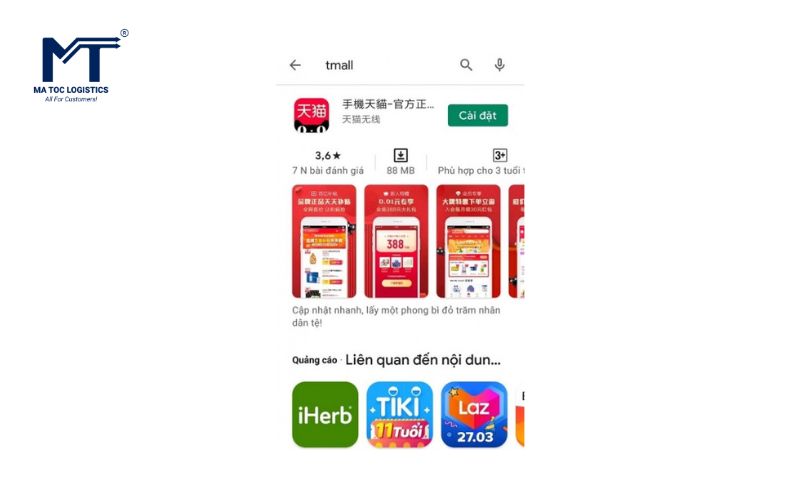 Tải app Tmall về smartphone