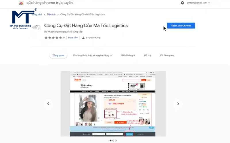 Cài đặt công cụ đặt hàng