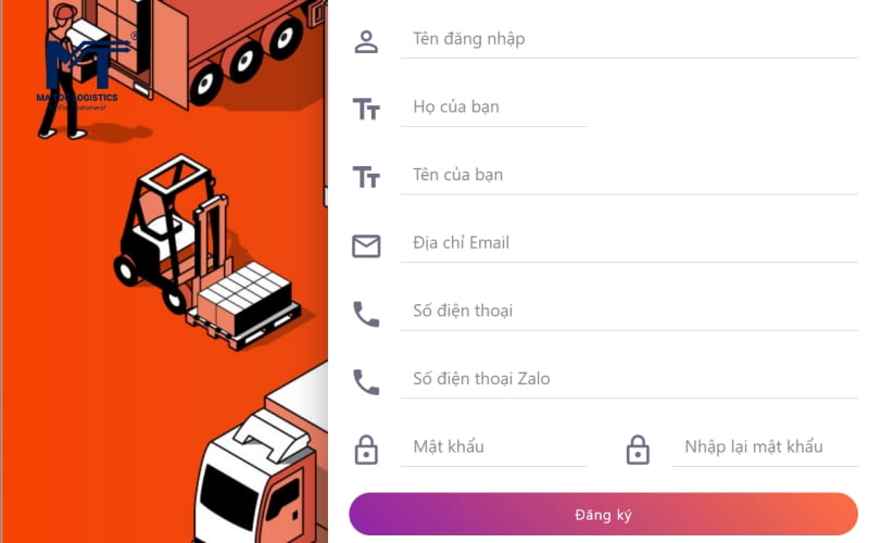 Đăng ký tài khoản trên Mã Tốc Logistics