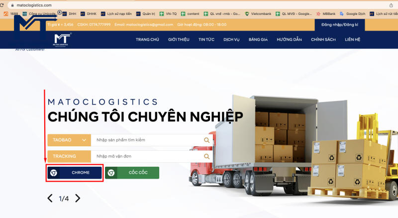 Truy cập trang web của Mã Tốc