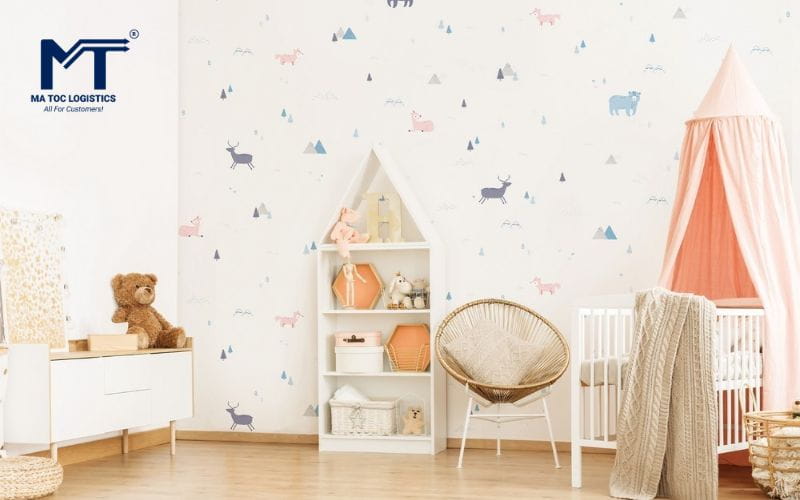 Mẫu giấy dán tường họa tiết hoạt hình ngộ nghĩnh dành cho trẻ nhỏ