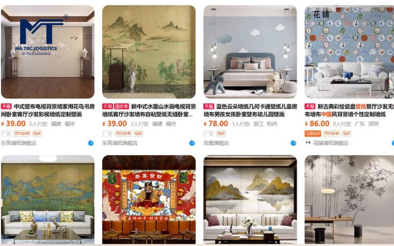 Đa dạng mẫu giấy dán tường trên Tmall