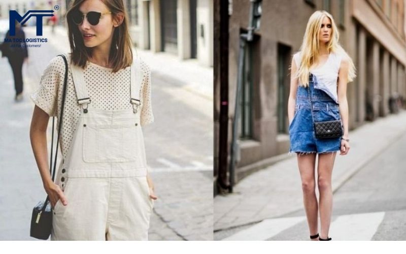 Quần yếm jean dáng short trẻ trung cá tính