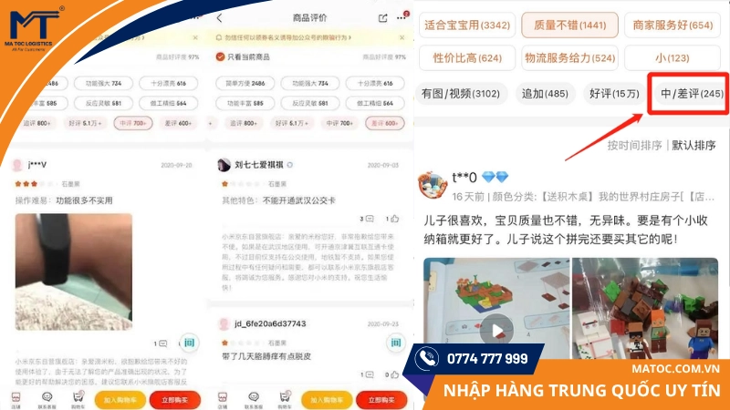 Đọc feedback của khách hàng cũ