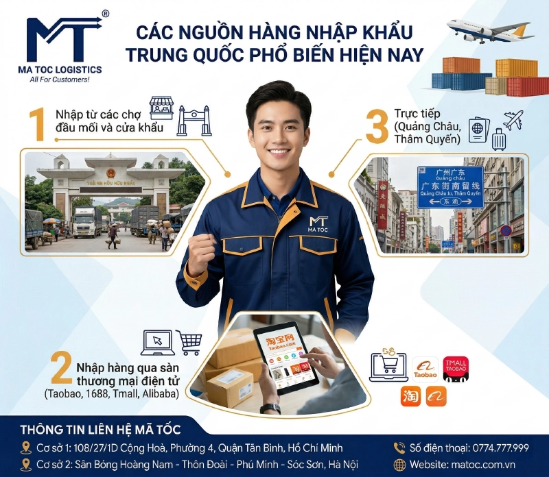 Các nguồn hàng nhập khẩu Trung Quốc phổ biến hiện nay