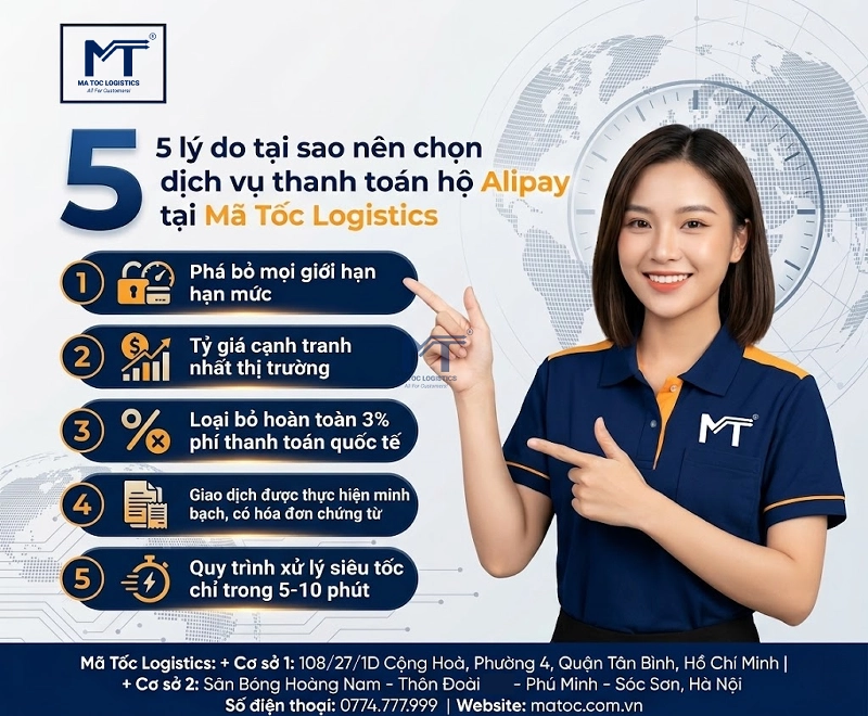 Thanh toán hộ Alipay chất lượng và uy tín tại Mã Tốc Logistics