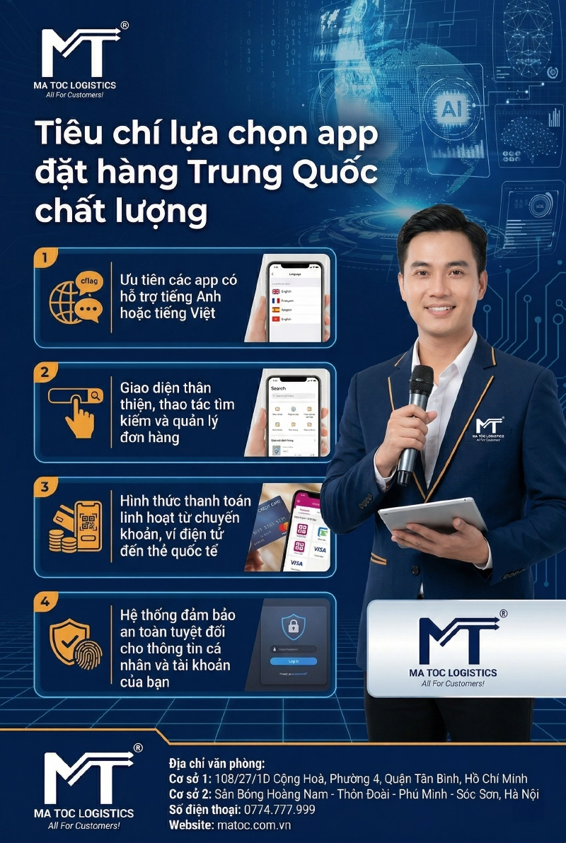 Tiêu chí lựa chọn app đặt hàng Trung Quốc