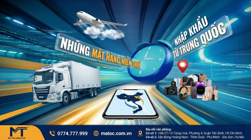 mặt hàng miễn thuế nhập khẩu từ trung quốc