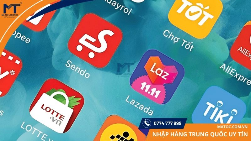 1 số sàn TMĐT như Shopee, Lazada, Tiki...