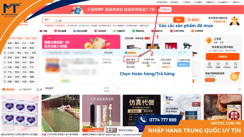 Lựa chọn sản phẩm cần trả hàng/hoàn tiền Lựa chọn sản phẩm cần trả hàng/hoàn tiền