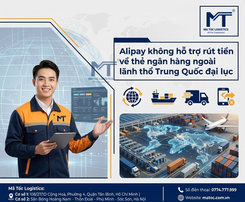 Không thể rút tiền từ Alipay về ngân hàng Việt Nam