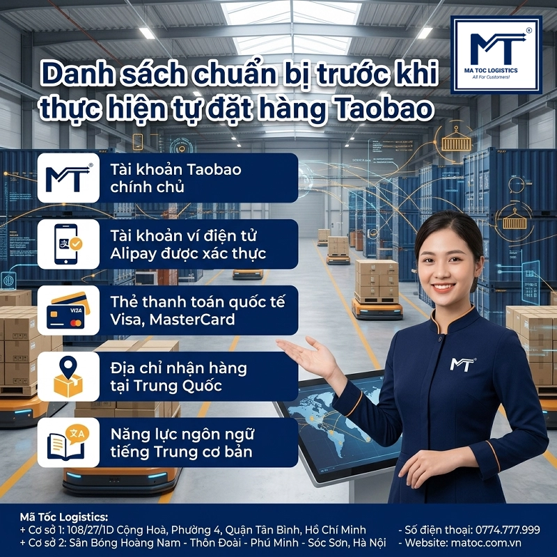 Danh sách chuẩn bị trước khi tự đặt hàng Taobao