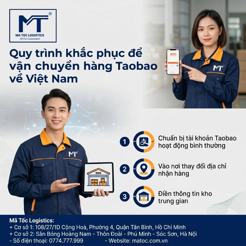 Quy trình khắc phục vận chuyển Taobao về Việt Nam Quy trình khắc phục vận chuyển Taobao về Việt Nam
